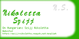 nikoletta szijj business card